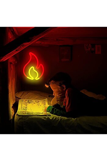 COOYA LED Flame Neon Light, Futuristic Element, Saturated and Pure, Durable Sturdy, for Party