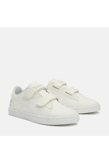 Timberland Stone Jump Low Hook & Loop Sneaker Kids White Sports Shoes Tb0A6C1Jetw1