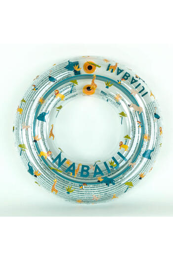 Decathlon Nabaiji Children's Inflatable Swimming Ring - 65 cm - Transparent/Tropical Pattern