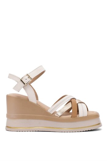 Venüs Beige Red Leathervolo Sandals 2510902 Y