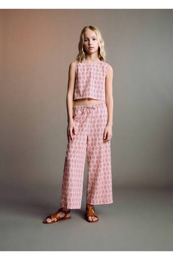 MANGO Kids Patterned cotton pants