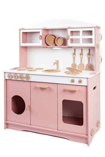 HOBBY HOUSE Ahşap Oyuncak Mutfak Seti 16 Pasta Seti ve Led Hediyeli
