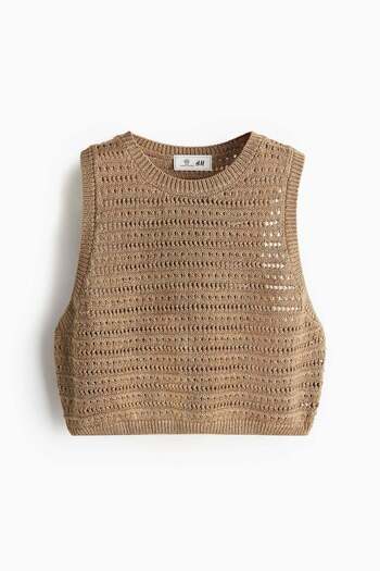 H&M Glittery crochet-look top