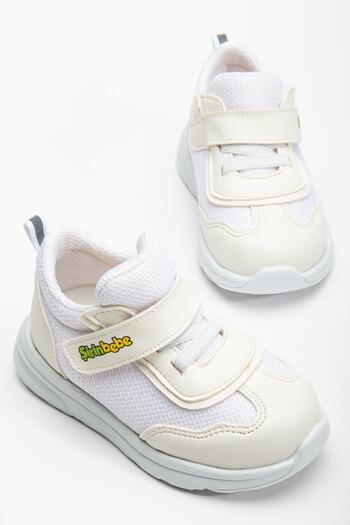 Dilimler Ayakkabı Orthopedic Baby Girl First Step Sneakers - White Velcro Anorak Material