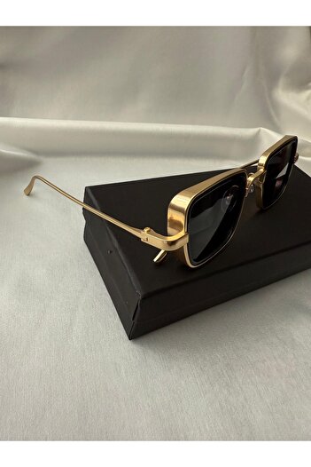 BE CHİC Unisex Square Gold Metal Candy Cubes Dp1009 Sun Filters