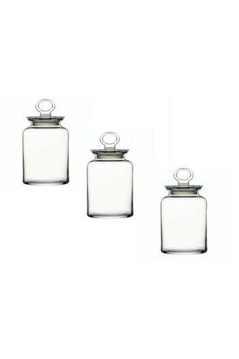 Paşabahçe Kitchen Glass Vacuum Jar with Lid Set of 3 2640cc
