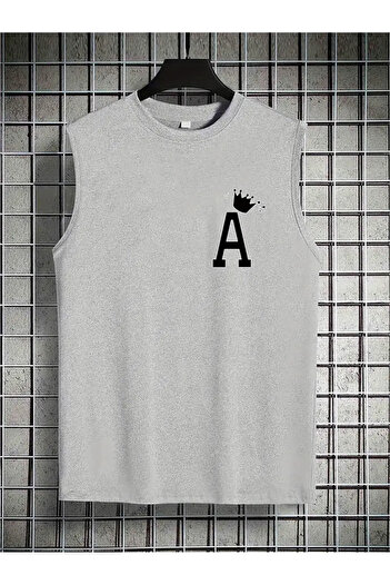 PENTHİLUS Stylish Sleeveless A-Line Giraffe Print T-Shirt for Men - Casual, Round Neck, Perfect for Summer