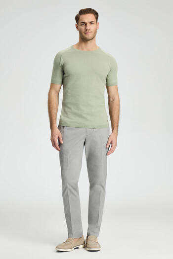 Hemington Crew Neck Green Giza Cotton Knitwear T-Shirt