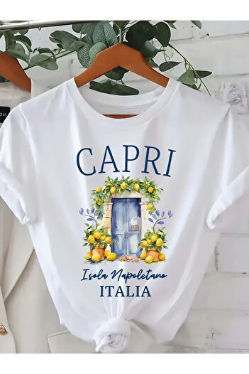 SUNFREE ΜΠΛΟΥΖΑ ΜΕ ΚΥΚΛΙΚΟ ΛΑΙΜΟ ΚΑΙ ΛΕΜΟΝΙ CAPRI