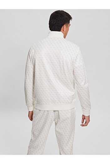 Guess KORBIN FULL ZIP TRAC Erkek Beyaz Eşofman Üstü Z2BQ06FL04Q-P05N