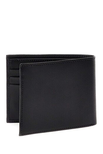 Guess Men's Mito Plain Black Wallet