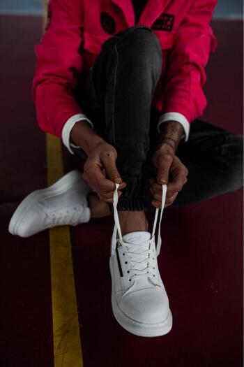 Knack 555 Model High Sole White Casual Shoes
