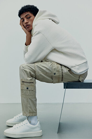 H&M Gabardin Kargo Pantolon Regular Fit