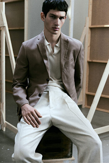 H&M Keten Ceket Slim Fit