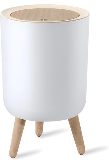 erorex Trash Can Bathroom Garbage Can With Lid Plastic Trash Bin With Push Button Office Waste Paper