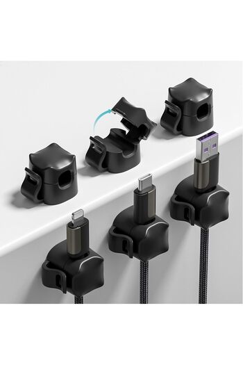 erorex 6 Pack Cable Clips Adhesive Cord Organizer For Home Office Desk Phone Car Wall Desktop Nightstand