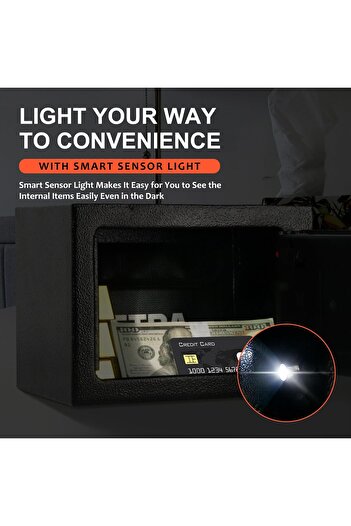 erorex Fireproof Safe Box With Sensor Light And Fireproof Bag Money Safe Box With Digital Keypad Security