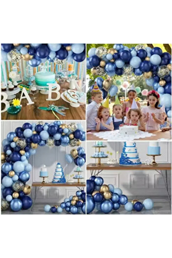 Baloniva Balloon Decoration Birthday Navy Blue Theme Balloon Chain 70 Pieces Balloons