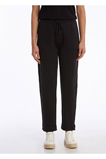 Knitss Organic Cotton Linen Blended Knitwear Trousers Black