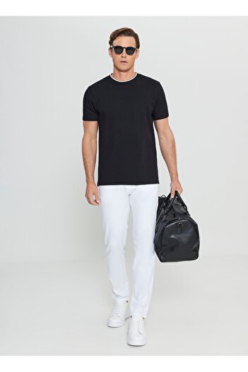 ALTINYILDIZ CLASSICS Altınyıldız Classics Polo Collar Jacquard Black Men's T-Shirt Ace 091252104 Syh