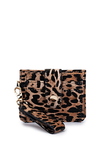 minebag Faux Leather Women's Card Holder Leopard Mn100
