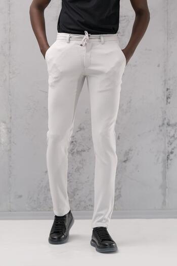 NOTRA Slimfit Dobby Full Lycra Flexible Summer Jogger Trousers with Elastic Waist