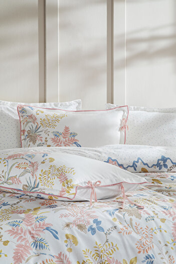 Puffy Rosalin Single Crepe Duvet Cover Set - White