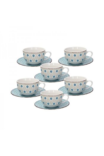 Tognana Set of 6 porcelain cups and saucers, Casablanca, 230 ml