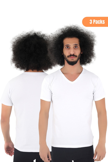 CNT Men's 3-Piece Slim Fit V-Neck Short Sleeve T-Shirt