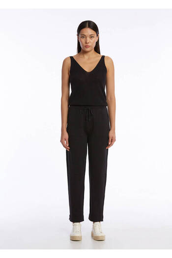 Knitss Organic Cotton Linen Blended Knitwear Trousers Black