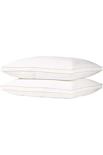 erorex Set Of 2 Piece Of Cotton Hotel Pillow With Anti Allergic Feather Alternative Filler 75×50 Cm White