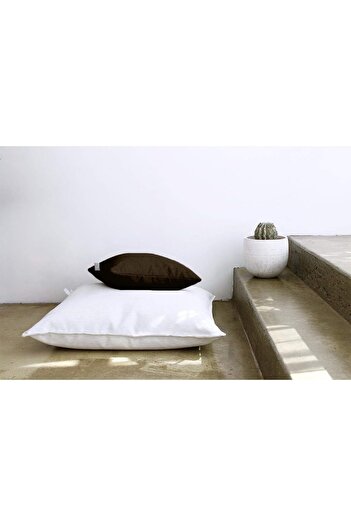 erorex Linen Square Decorative Cushion Microfiber Filler 40X40 Deep Brown