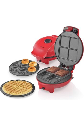 erorex 3 1 Donut, Waffle Brownie Maker Interchangeable Non-Stick Plates, Adjustable Temperature,