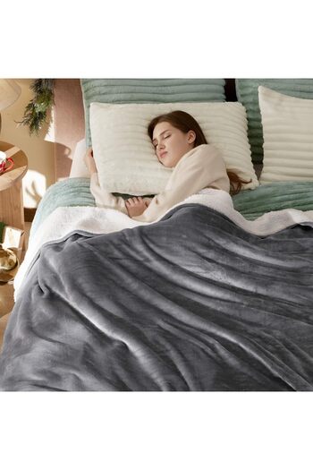 erorex Blanket Queen Size Gray Plush Blanket Fuzzy Soft Blanket Microfiber