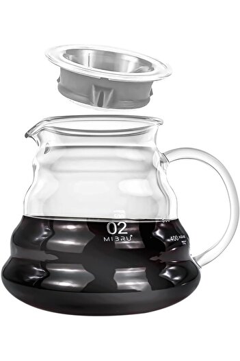 erorex V60 Pour Over Coffee Pot /Off Drip Filter Silicone Glass Filter, Borosilicate Glass Coffee