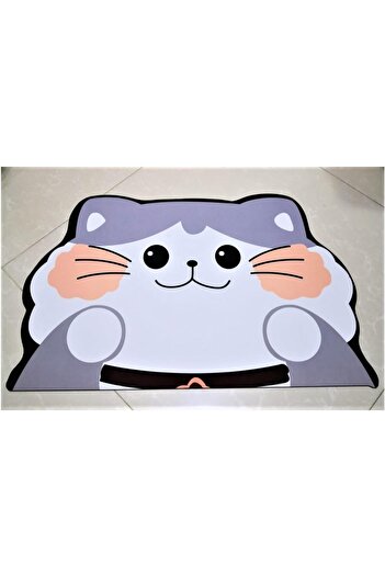 erorex Cat Cartoon Shape Super Absorbent Soft Non Slip Quick Drying Floor Bath Mat