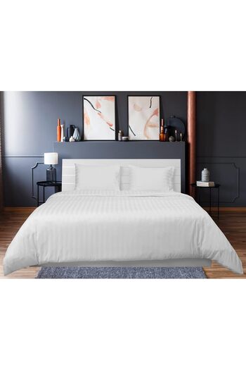 erorex Double Duvet Cover 3Pc Set 100 Percent Cotton 250Tc Sateen 1 Inch Stripe Size: 225X245Cm + 2Pc