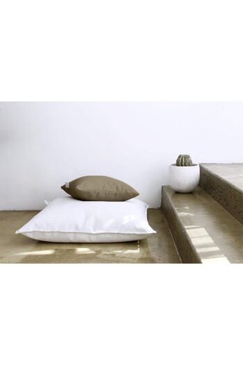 erorex Linen Square Decorative Cushion Microfiber Filler 40X40 Dark Beige