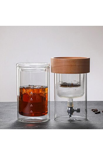 erorex Coffee Glass Cold Brew Maker Iced Coffee Maker Quick Brew Drip Coffee Maker Adjustable Dripper