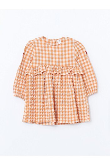 LC Waikiki Crew Neck Girls' Crinkle Dress (S5)
