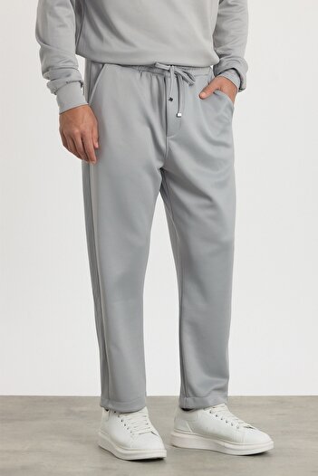 MADZEYMODA Premium Men's Elastic Waist Modal Fabric Gray Woven Trousers Ls-22030