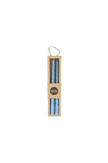 Mikasa Moor Burgulu Açık Mavi Mat 28 Cm 2'li Mum