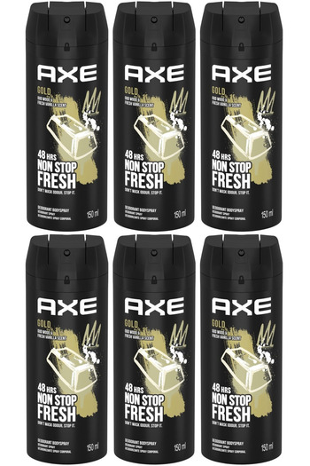 Axe بخاخ للجسم للرجال جولد تمبتيشن 150 مل × 6