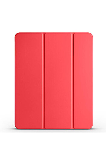 zore iPad Air 13 2025 M3 Zore Smart Cover 1-1 حافظة مع حجرة قلم وحامل - وردي داكن