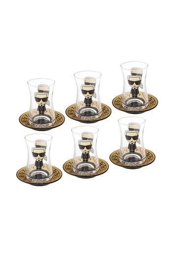 Dania A set of 12-piece glass tea cups for 6 people