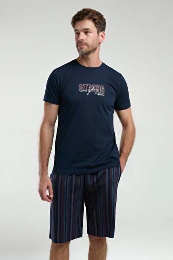 Arnetta Men's Plus Size Bermuda Shorts and T-Shirt Set, 100% Cotton, with Pocket Detail