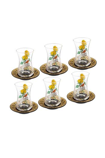 Dania A set of 12-piece glass tea cups for 6 people