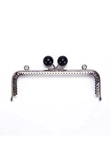 Sultan Rectangular Black Beaded Burs 16.5 cm Silver