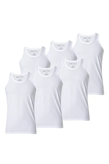 BOUN MARCHE Men's Athlete Premium Box of 6 Combed Single Jersey 100% Cotton