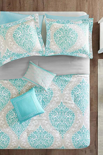 İQON Turquoise Double Duvet Cover Set - Elastic OTTOMAN